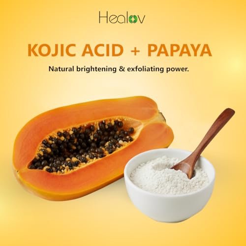 Kojic Acid Soap for Hyperpigmentation – Kojic Papaya Skin Brightening Body Wash – Turmeric Soap for Dark Spots, Acne Scars & Blemishes – Healov 16.67 oz - görsel 4
