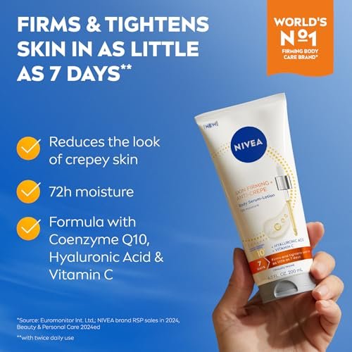 NIVEA Skin Firming & Anti-Crepe Body Serum-Lotion with Q10, Hyaluronic Acid, and Vitamin C - 6.7 Fl Oz - görsel 4