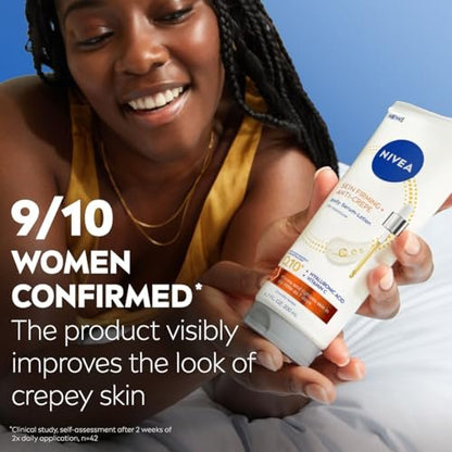 NIVEA Skin Firming & Anti-Crepe Body Serum-Lotion with Q10, Hyaluronic Acid, and Vitamin C - 6.7 Fl Oz