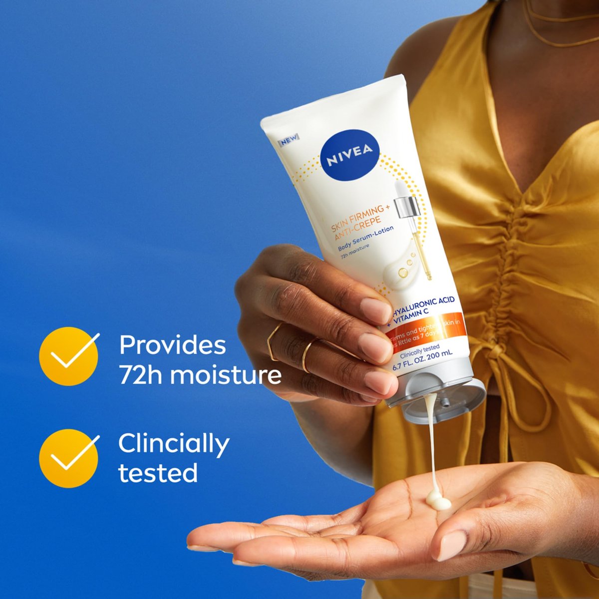 NIVEA Skin Firming & Anti-Crepe Body Serum-Lotion with Q10, Hyaluronic Acid, and Vitamin C - 6.7 Fl Oz - görsel 11