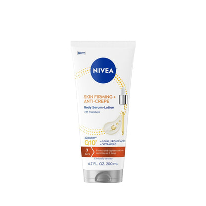 NIVEA Skin Firming & Anti-Crepe Body Serum-Lotion with Q10, Hyaluronic Acid, and Vitamin C - 6.7 Fl Oz