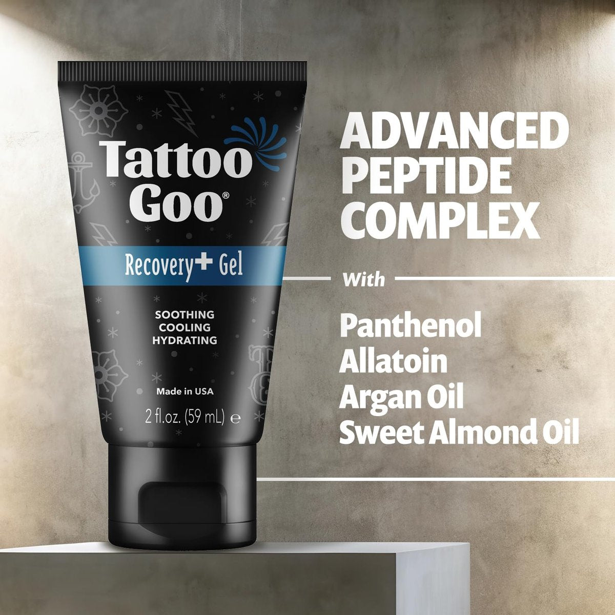 Tattoo Goo Recovery Gel for Tattoo Aftercare, 2 oz – Hydrates & Enhances Healing, Non-Greasy with Panthenol, Allantoin & Glycerin to Soothe Redness & Itch, Helps Ink Appear Brighter Avelisse