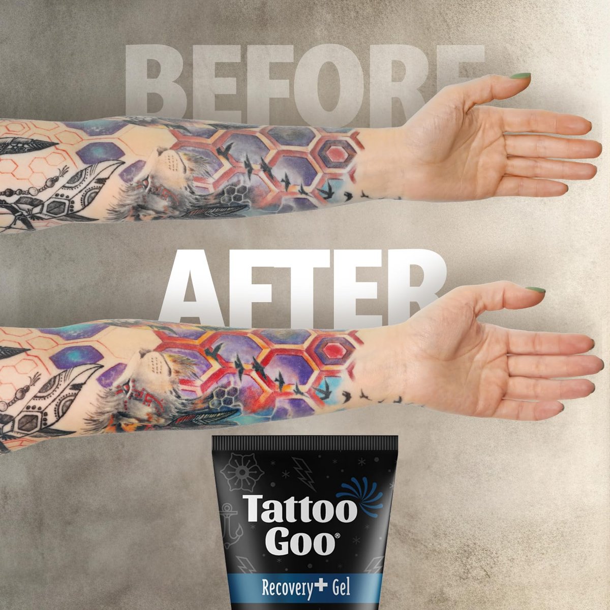 Tattoo Goo Recovery Gel for Tattoo Aftercare, 2 oz – Hydrates & Enhances Healing, Non-Greasy with Panthenol, Allantoin & Glycerin to Soothe Redness & Itch, Helps Ink Appear Brighter Avelisse