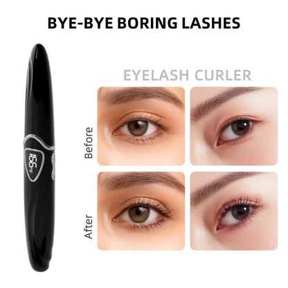 EYECURL Heated Eyelash Curler – Accurate Temperature Control, Auto-Off, Natural Curls (Black/Silver, S600-148MM) Avelisse