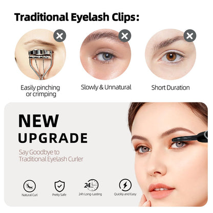 EYECURL Heated Eyelash Curler – Accurate Temperature Control, Auto-Off, Natural Curls (Black/Silver, S600-148MM) Avelisse
