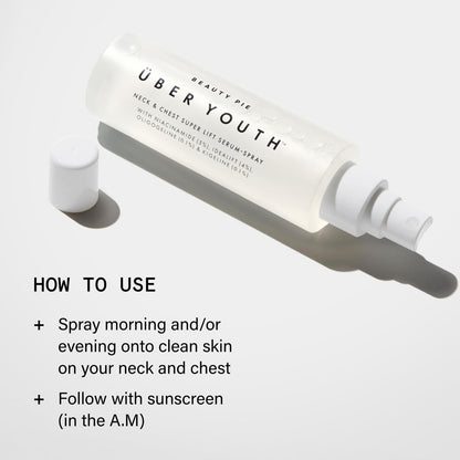 Beauty Pie Über Youth Neck & Chest Tightening Serum Spray – Firming Anti-Aging Serum for Neck & Chest, Lift & Tighten Skin, Hydrating Elasticity Boost, 3.2 fl oz Avelisse