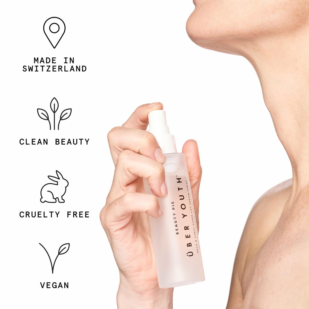 Beauty Pie Über Youth Neck & Chest Tightening Serum Spray – Firming Anti-Aging Serum for Neck & Chest, Lift & Tighten Skin, Hydrating Elasticity Boost, 3.2 fl oz Avelisse