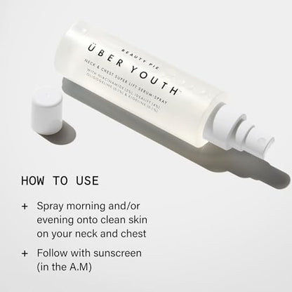 Beauty Pie Über Youth Neck & Chest Tightening Serum Spray – Firming Anti-Aging Serum for Neck & Chest, Lift & Tighten Skin, Hydrating Elasticity Boost, 3.2 fl oz Avelisse
