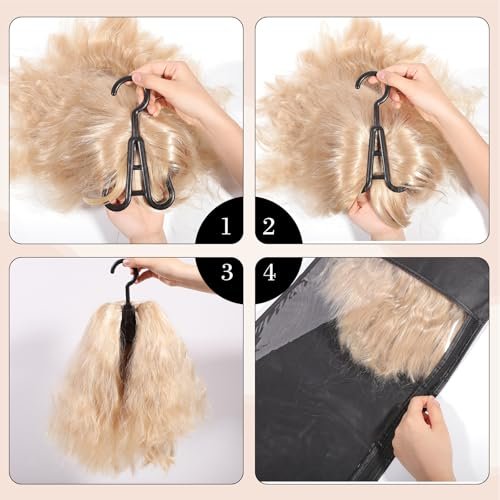 Wig Storage Bags with Hanger, 4-Pack Hair – Cosplayers: Cosplayers often own multiple wigs in different colors and – Image 8