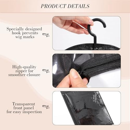 Wig Storage Bags with Hanger, 4-Pack Hair – Set of 4: This value pack gives you four bags, enough to store – Image 6