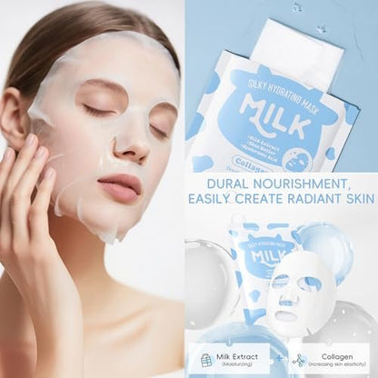 BliBling Milk Skin Care Set for Kids & Teens – 12 Piece Moisturizing & Gentle Face Care Kit for Girls Ages 8-12, Bulk Birthday Gift, Mothers Day Gift Avelisse