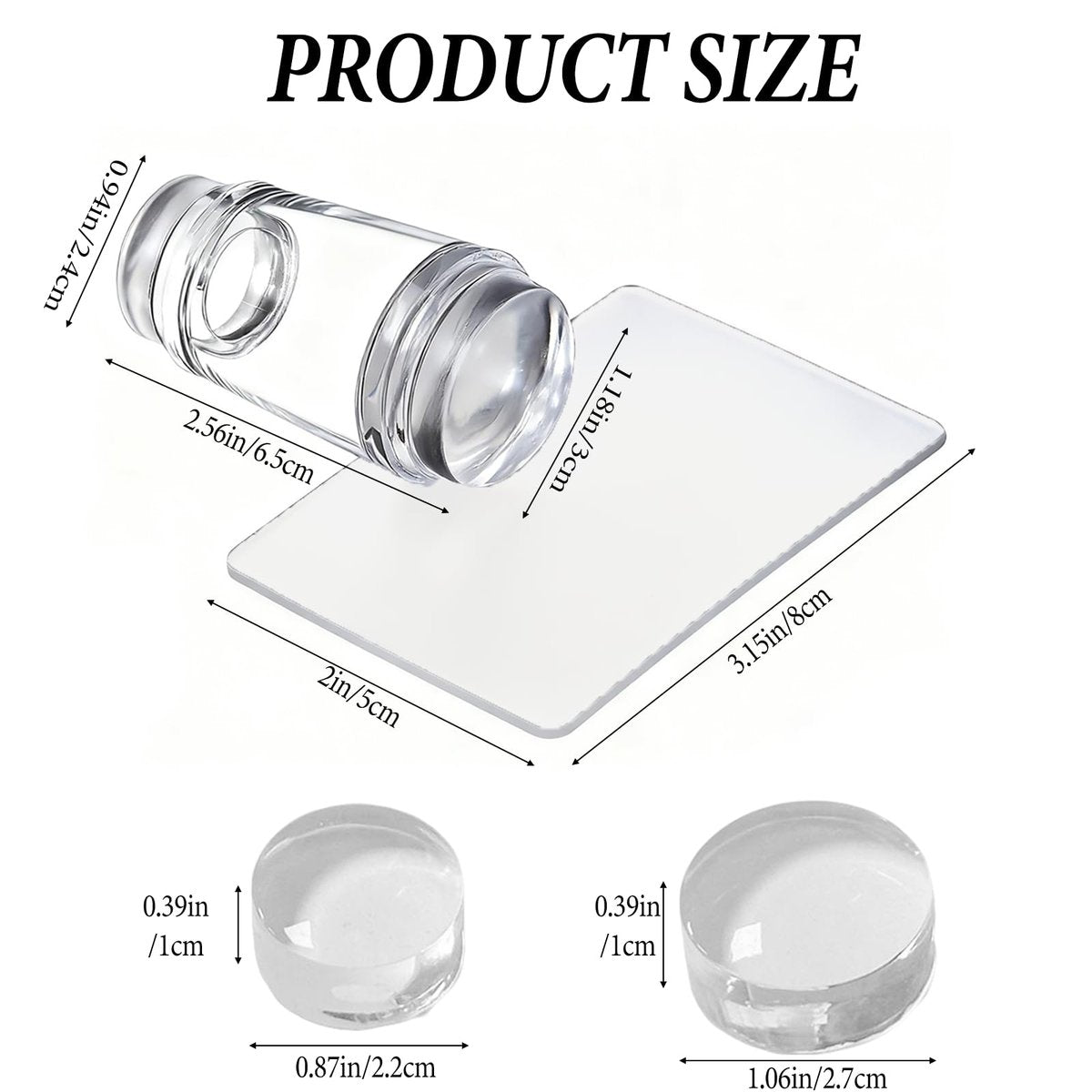 IVICOO French Tip Tool Nail Stamper – Silicone Nail Design Tools, Double Headed Clear Stamper with Lid & Scraper Set for DIY Nail Art - görsel 3
