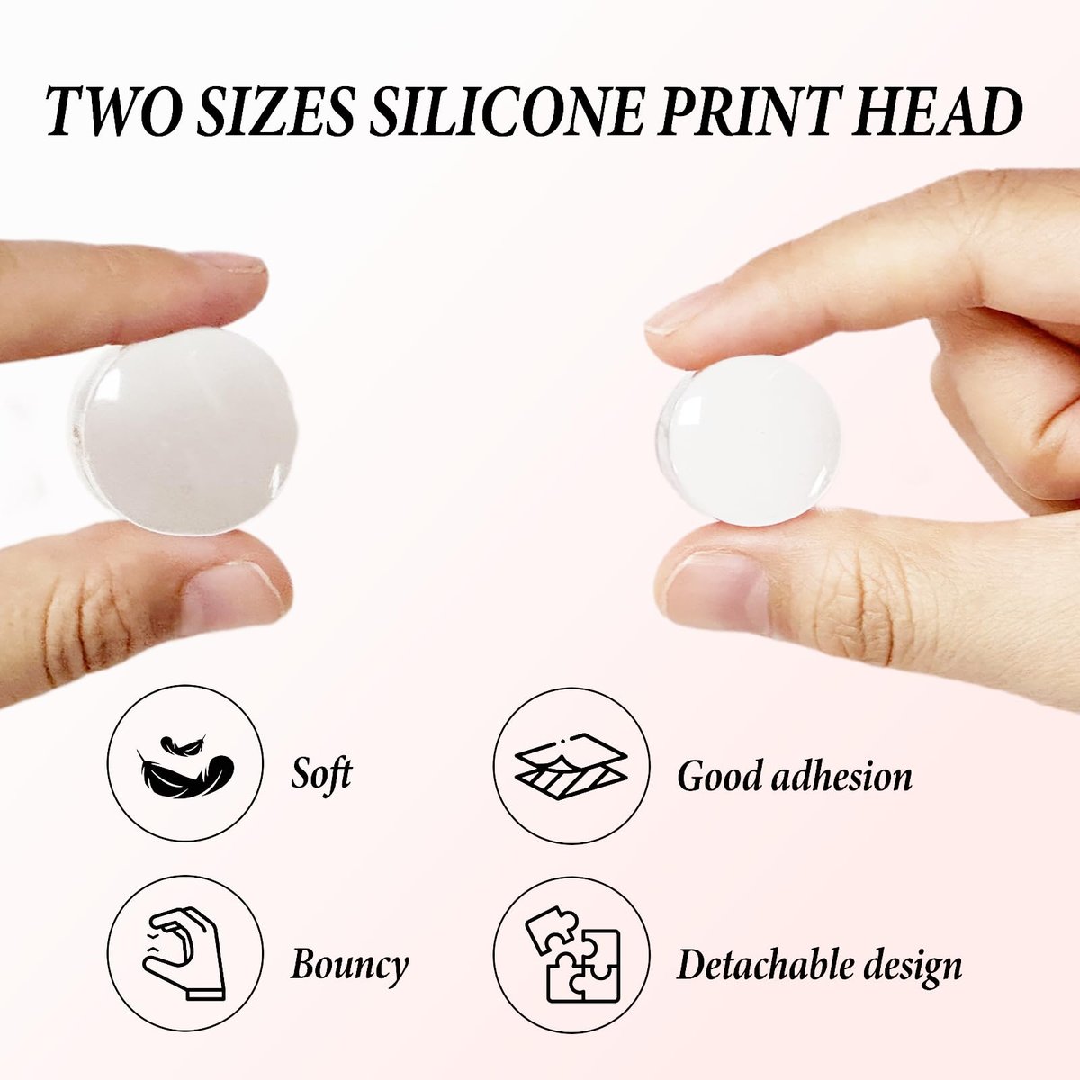 IVICOO French Tip Tool Nail Stamper – Silicone Nail Design Tools, Double Headed Clear Stamper with Lid & Scraper Set for DIY Nail Art - görsel 5