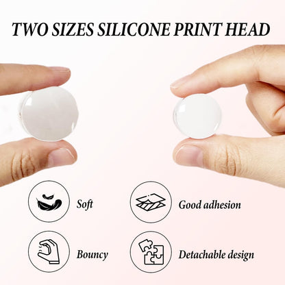 IVICOO French Tip Tool Nail Stamper – Silicone Nail Design Tools, Double Headed Clear Stamper with Lid & Scraper Set for DIY Nail Art