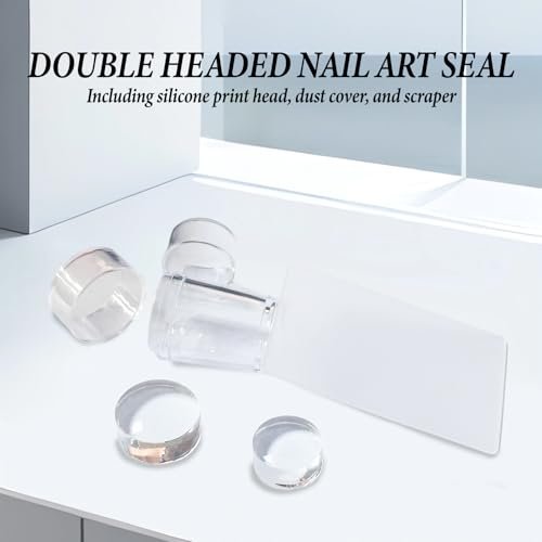 IVICOO French Tip Tool Nail Stamper – Silicone Nail Design Tools, Double Headed Clear Stamper with Lid & Scraper Set for DIY Nail Art - görsel 14