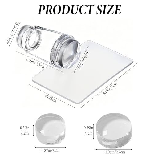 IVICOO French Tip Tool Nail Stamper – Silicone Nail Design Tools, Double Headed Clear Stamper with Lid & Scraper Set for DIY Nail Art - görsel 4
