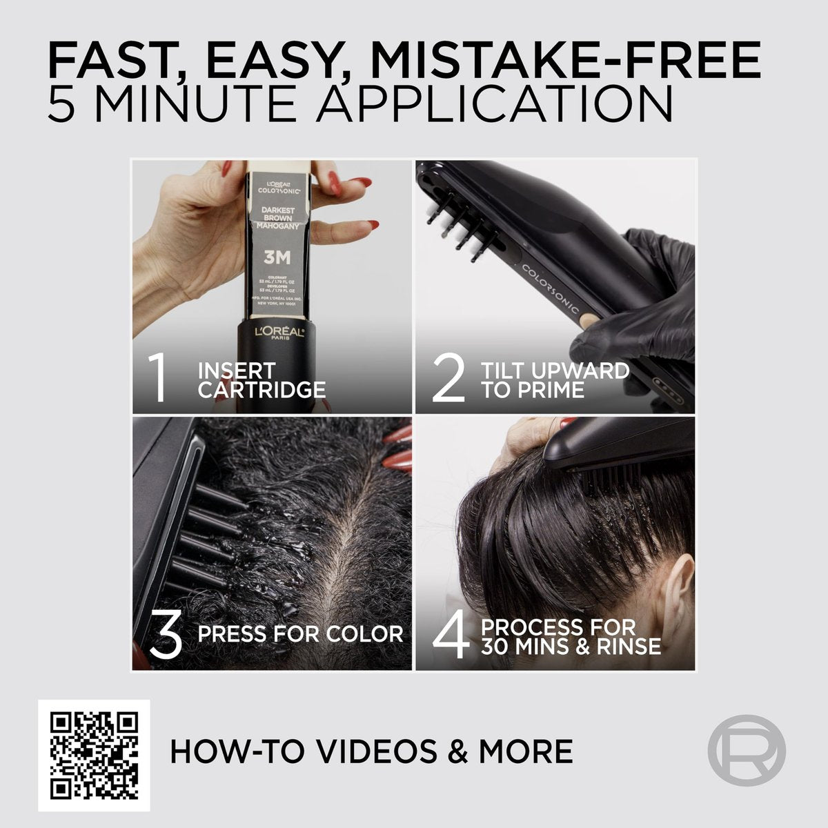 L'Oreal Paris Colorsonic Permanent Hair Dye Device - Mistake-Free Root Touch Up & All Over Color Avelisse
