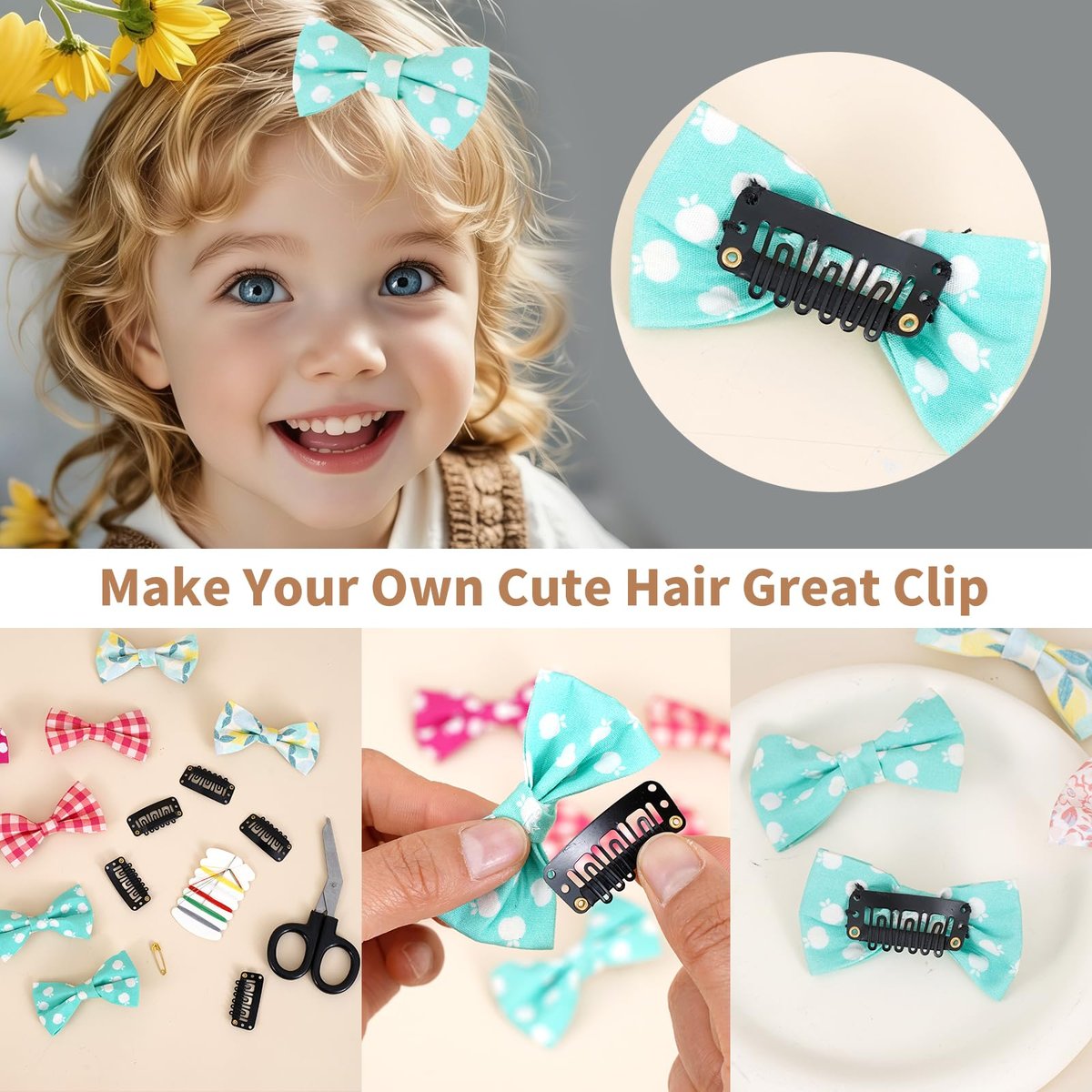 30 Pieces Wig Clips to Secure, Flat Hair Clip, Hair Extension Clip with Thread Kit, Hair Extensions Clip for Women, Bangs Hair Clip DIY Set for Kids and Pets, Black Chunni Clips - görsel 9