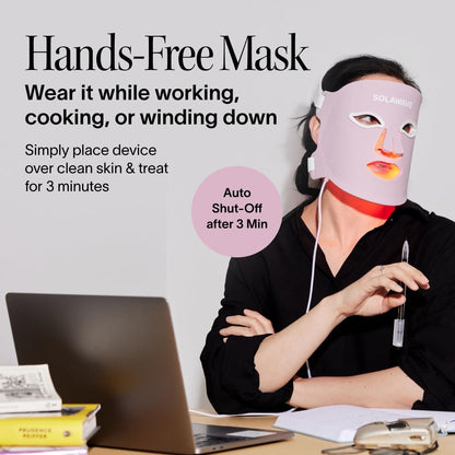 Solawave LED Light Therapy Face Mask – Red, Deep Red, Near Infrared & Amber Lights – Hands-Free Anti-Aging Skincare Mask Avelisse