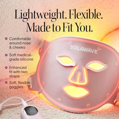 Solawave LED Light Therapy Face Mask – Red, Deep Red, Near Infrared & Amber Lights – Hands-Free Anti-Aging Skincare Mask Avelisse