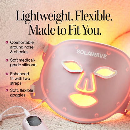 Solawave LED Light Therapy Face Mask – Red, Deep Red, Near Infrared & Amber Lights – Hands-Free Anti-Aging Skincare Mask Avelisse