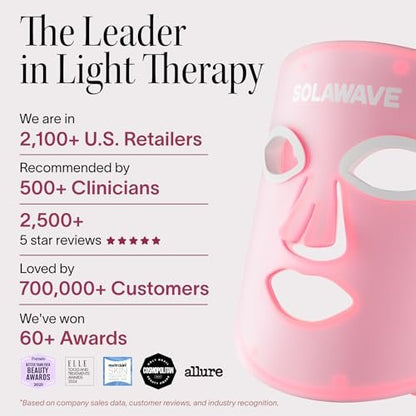 Solawave LED Light Therapy Face Mask – Red, Deep Red, Near Infrared & Amber Lights – Hands-Free Anti-Aging Skincare Mask Avelisse