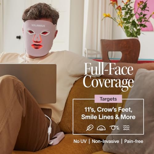 Solawave LED Light Therapy Face Mask – Red, Deep Red, Near Infrared & Amber Lights – Hands-Free Anti-Aging Skincare Mask Avelisse