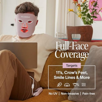 Solawave LED Light Therapy Face Mask – Red, Deep Red, Near Infrared & Amber Lights – Hands-Free Anti-Aging Skincare Mask Avelisse