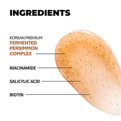 Rememberin Korean Persimmon Shampoo for Scalp Odor & Smelly Scalp – Korean Persimmon Extract, Anti-Dandruff Deep Cleansing with Salicylic Acid & Biotin, Remove Oil & Buildup (17.6 oz / 500g) Avelisse
