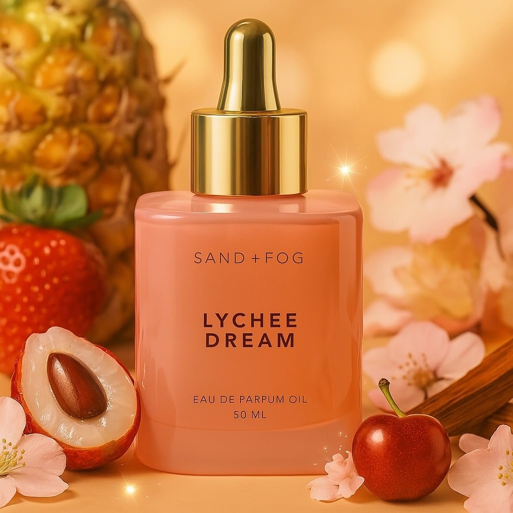 Sand + Fog Lychee Dream Eau de Parfum Oil, 1.7 Fl Oz - Exquisite Long-Lasting Fragrance Avelisse
