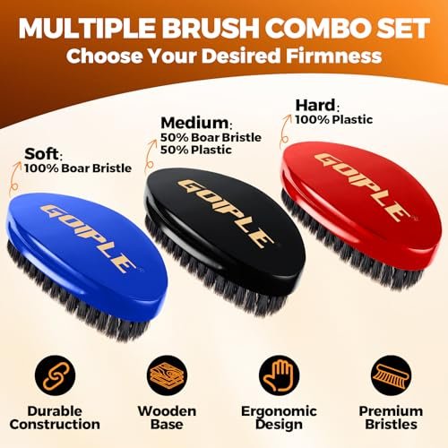 360 Wave Kit for Men: Complete Grooming Set for 360 Waves – 3 Wave Brushes, Durag, Pomade, Shampoo, Rosemary Oil & More – Best Gift Set Avelisse