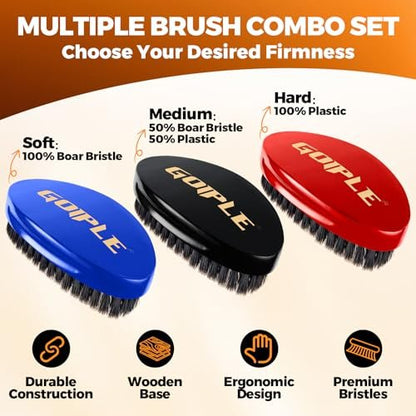360 Wave Kit for Men: Complete Grooming Set for 360 Waves – 3 Wave Brushes, Durag, Pomade, Shampoo, Rosemary Oil & More – Best Gift Set Avelisse