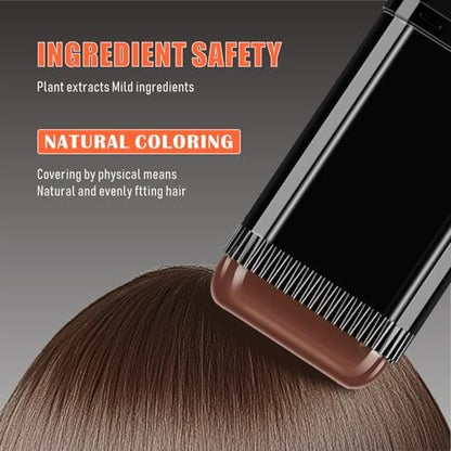 3PCS 2 in 1 Instant Hair Color Stick - Waterproof & Sweat Proof Touch-Up Hair Dye Sticks with Comb for Women and Men (Black / Dark Brown / Coffee Brown)