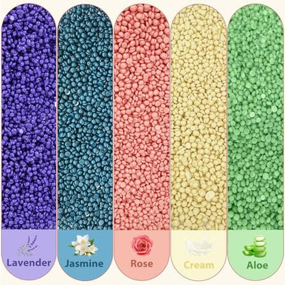 Anreacho 1.1 lb Hard Wax Beans for Hair Removal – Brazilian, Bikini, Face, Eyebrows, Underarms, Chest, Back, Legs – Wax Refill for Women & Men – Pack of 5 Avelisse
