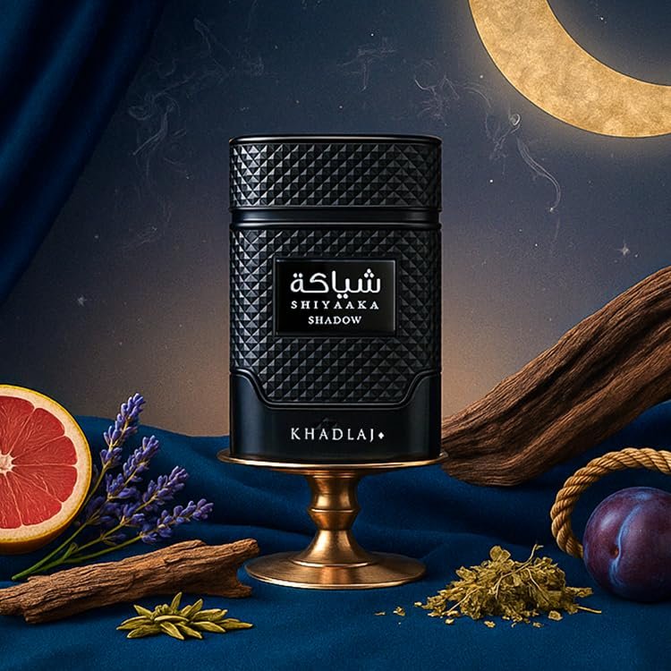 Khadlaj Shiyaaka Shadow – Spicy, Woody, Fruity, Earthy Eau de Parfum for Unisex – 3.4 oz / 100 ml Long-Lasting Fragrance Avelisse