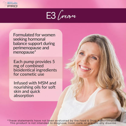BIOLABS PRO Estri Cream – Bioidentical E3 Cream for Menopausal Support – 5mg E3 Per Dose – Two-Month Supply – 3 oz Avelisse