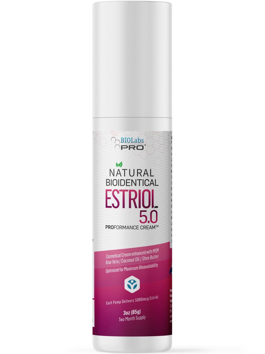 BIOLABS PRO Estri Cream – Bioidentical E3 Cream for Menopausal Support – 5mg E3 Per Dose – Two-Month Supply – 3 oz Avelisse