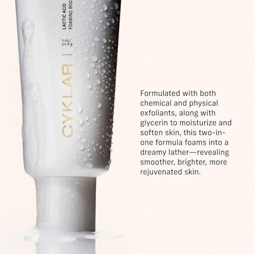Cyklar Lactic Acid Body Polish – Chemical & Physical Exfoliator with AHAs & Volcanic Pumice – Hydrating Glycerin – Fragrance-Free, 11 fl oz Avelisse
