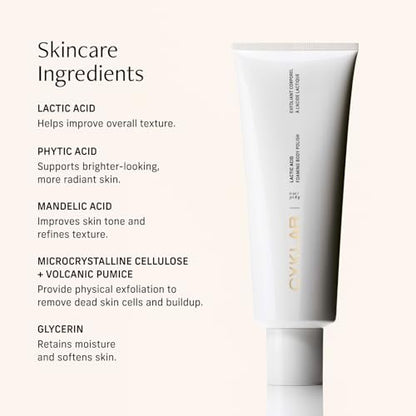 Cyklar Lactic Acid Body Polish – Chemical & Physical Exfoliator with AHAs & Volcanic Pumice – Hydrating Glycerin – Fragrance-Free, 11 fl oz Avelisse