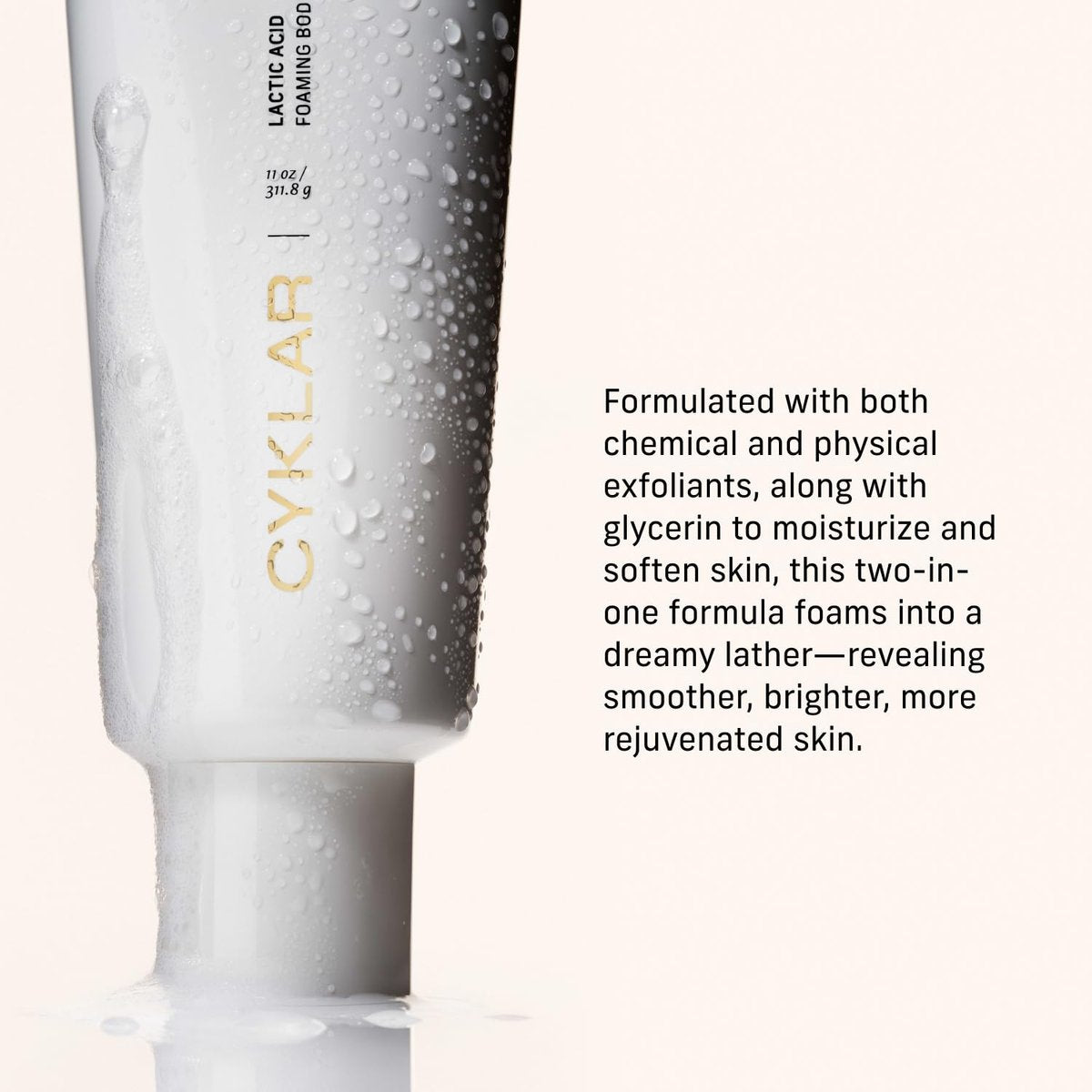 Cyklar Lactic Acid Body Polish – Chemical & Physical Exfoliator with AHAs & Volcanic Pumice – Hydrating Glycerin – Fragrance-Free, 11 fl oz Avelisse