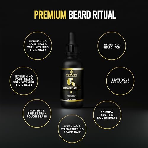 GODA PRO Premium Beard Oil with Vitamins and Batana Oil, 2 oz - Natural Organic Beard Moisturizer & Conditioner - görsel 6