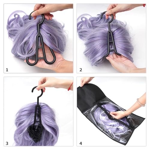 12PCS Hair Extension Holder Wig Storage Bags with Hanger – Dust-Proof Wig Hanger for Multiple Wigs & Hair Extensions Avelisse