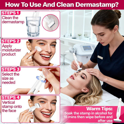 MONESAO Derma Stamp Microneedling Tool for Face, Scalp & Beard – 2 Replacement Heads, White Avelisse