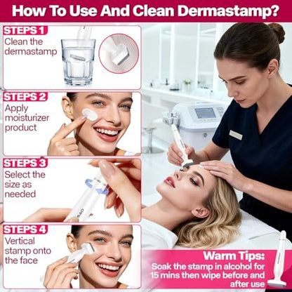 MONESAO Derma Stamp Microneedling Tool for Face, Scalp & Beard – 2 Replacement Heads, White Avelisse