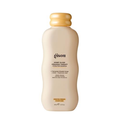 Gisou Honey Gloss Ceramide Therapy Hydrating Shampoo – Deeply Cleanses & Restores Moisture with Ceramides & AHAs, Wildflower Honey Scent, 8.5 fl oz Avelisse