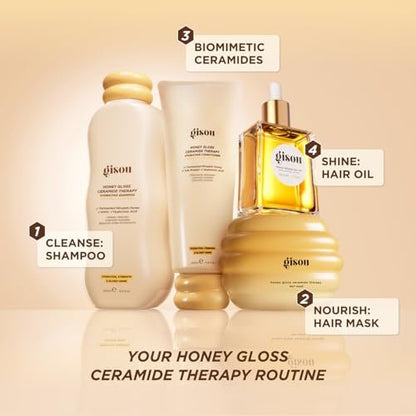 Gisou Honey Gloss Ceramide Therapy Hydrating Shampoo – Deeply Cleanses & Restores Moisture with Ceramides & AHAs, Wildflower Honey Scent, 8.5 fl oz Avelisse