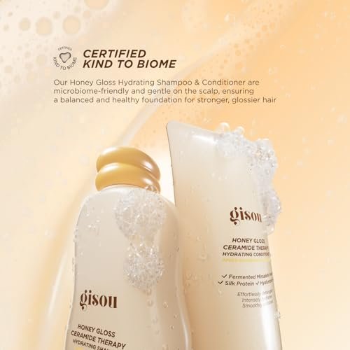 Gisou Honey Gloss Ceramide Therapy Hydrating Shampoo – Deeply Cleanses & Restores Moisture with Ceramides & AHAs, Wildflower Honey Scent, 8.5 fl oz Avelisse
