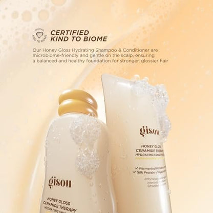 Gisou Honey Gloss Ceramide Therapy Hydrating Shampoo – Deeply Cleanses & Restores Moisture with Ceramides & AHAs, Wildflower Honey Scent, 8.5 fl oz Avelisse