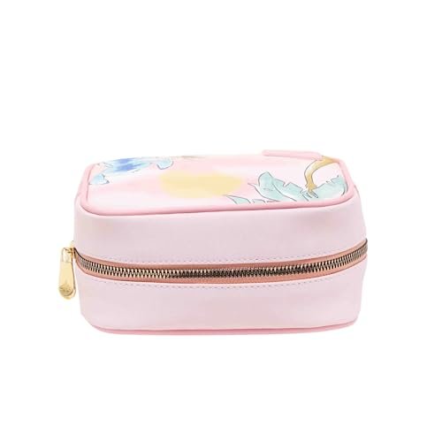 Impressions Vanity Stitch Sunset Cosmetic Bag – Light Pink Faux Saffiano Leather Makeup Pouch with Gold Hardware - görsel 8
