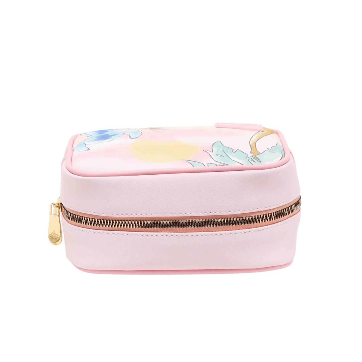 Impressions Vanity Stitch Sunset Cosmetic Bag – Light Pink Faux Saffiano Leather Makeup Pouch with Gold Hardware - görsel 7